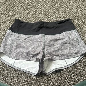 Lululemon speed up 2.5inch Gray and Black Athletic Shorts